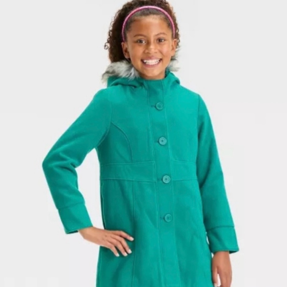 Cat & Jack Turquoise Hooded Puffer Jacket